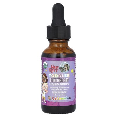 Maryruth's, Cocomelon, Toddler Elderberry Liquid Drops, 1-3 lata, Blueberry & Raspberry, 1 Fl Oz (30 ml) Maryruth's, Cocomelon, Toddler Elderberry Liquid Drops, 1-3 lata, Blueberry & Raspberry, 1 Fl Oz (30 ml)