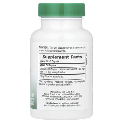 Naturesplus, Herbal Actives, Astragalus, 450 mg, 60 kapsułek