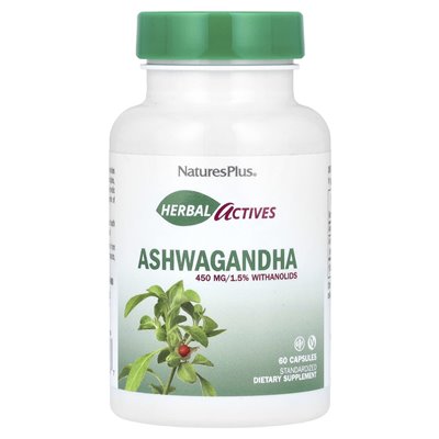 Naturesplus, Herbal Actives, Ashwagandha, 450 mg, 60 kapsułek Naturesplus, Herbal Actives, Ashwagandha, 450 mg, 60 kapsułek