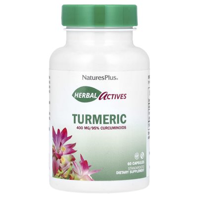 Naturesplus, Herbal Actives, kurkuma, 400 mg, 60 kapsułek