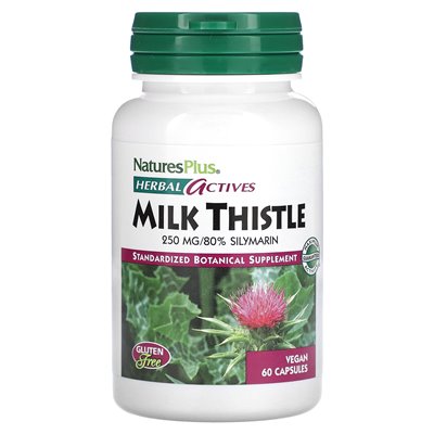Naturesplus, Herbal Actives, Milk Thettle, 250 mg, 60 wegańskich kapsułek