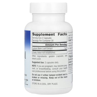 Zioły planetarne, balsam cytrynowy Full Spectrum ™, 1000 mg, 60 kapsułek (500 mg na kapsułkę)