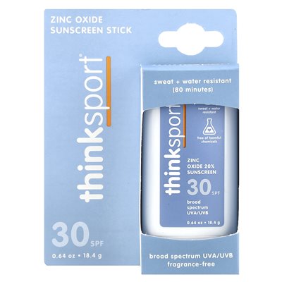Pomyśl, Sport®, tlenek cynku 20% krem ​​przeciwsłonecznych, SPF 30, bez zapachu, 0,64 uncji (18,4 g)