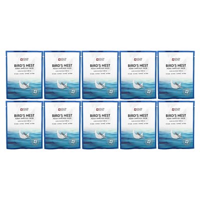 SNP, Bird's Nest, Aqua Ampoule Beaute Mask, 10 masek, 0,84 fl oz (25 ml)