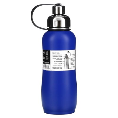 Pomyśl, myśli, izolowana butelka sportowa, niebieska, 25 uncji (750 ml)