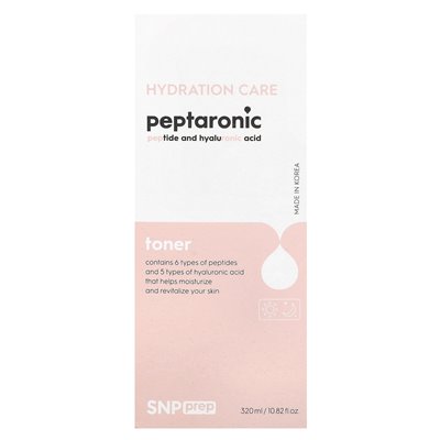 SNP, Prep Peptaronic, peptyd i kwas hialuronowy, toner, 10,82 Fl Oz (320 ml)