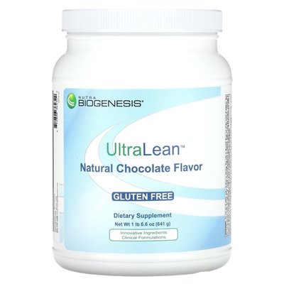 Biogeneza Nutra, Ultralean, Natural Chocolate, 1 funt 6,6 uncji (641 g)
