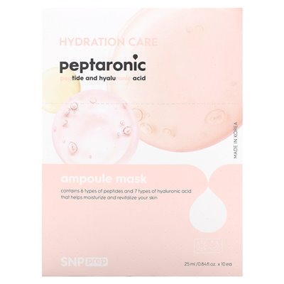 SNP, Peptaronic Ampoule Beaule Mask, 10 sheets, 0.84 fl oz (25 ml)