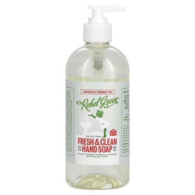 Rebel Green, Świeże & Czyste Mydło do Rąk, Bezzapachowe, 16,9 fl oz (500 ml) Rebel Green, Świeże & Czyste Mydło do Rąk, Bezzapachowe, 16,9 fl oz (500 ml)