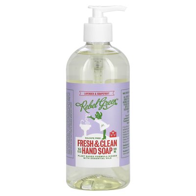 Rebel Green, świeże i czyste mydło ręczne, lawenda i grejpfrut, 16,9 Fl Oz (500 ml) Rebel Green, świeże i czyste mydło ręczne, lawenda i grejpfrut, 16,9 Fl Oz (500 ml)