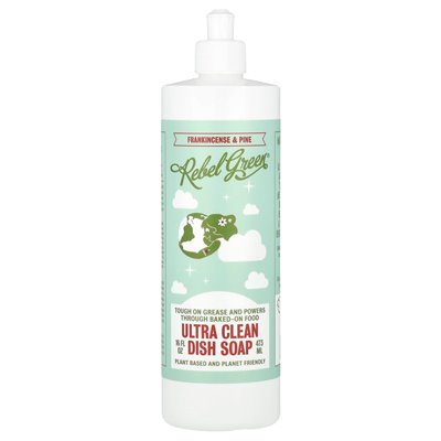Rebel Green, Ultra Clean Dish mydel, kadzidło i sosna, 16 fl oz (473 ml) Rebel Green, Ultra Clean Dish mydel, kadzidło i sosna, 16 fl oz (473 ml)