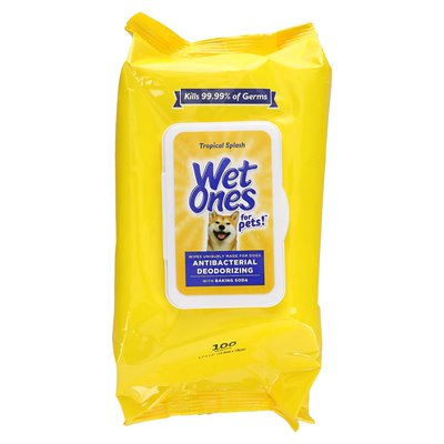 Wet Ones, Antibacterial Deodorizing Wipes with Baking Soda, For Dogs, Tropical Splash, 100 Wipes Wet Ones, Antibacterial Deodorizing Wipes with Baking Soda, For Dogs, Tropical Splash, 100 Wipes