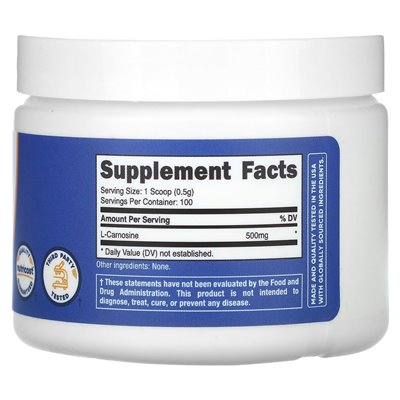 Nutricost, L-Carnosine, Unflavored, 1.8 oz (50 g) Nutricost, L-Carnosine, Unflavored, 1.8 oz (50 g)
