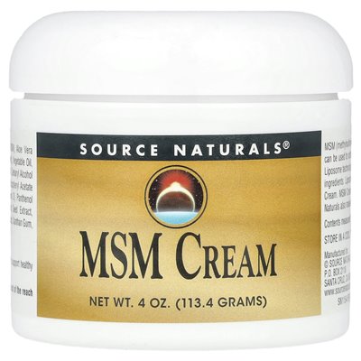 Źródło Naturals, MSM Cream, 4 uncje (113,4 g)