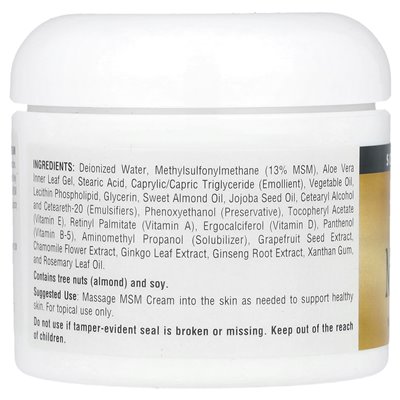 Źródło Naturals, MSM Cream, 4 uncje (113,4 g)
