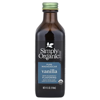 Simply Organic Pure Vanilla Madagascar, Non-Alcoholic Flavor, 4 Fl Oz (118 ml)