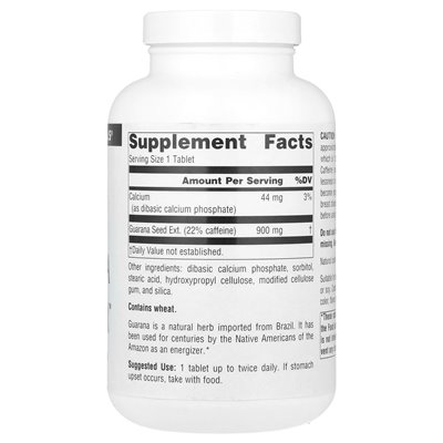 Source Naturals, Guarana Energizer ™, 200 Tablets