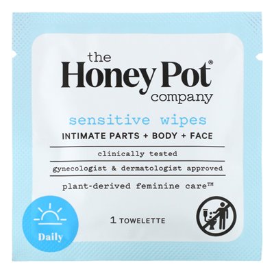 The Honey Pot Company, Sensitive Wipes, 15 Single Towelettes The Honey Pot Company, Sensitive Wipes, 15 Single Towelettes