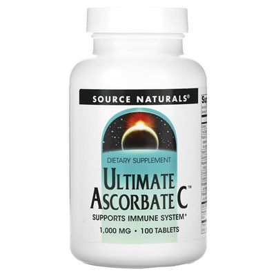 Źródło Naturals, Ultimate askorbate C, 1000 mg, 100 tabletek