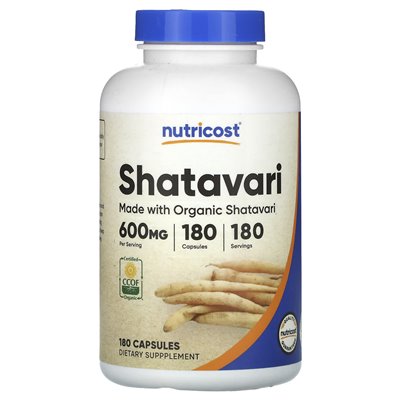 Nutricost, Shatavari, 600 mg, 180 kapsułek