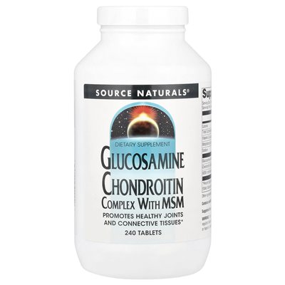 Źródło Naturals, kompleks chondroityny glukozaminy z MSM, 240 tabletek