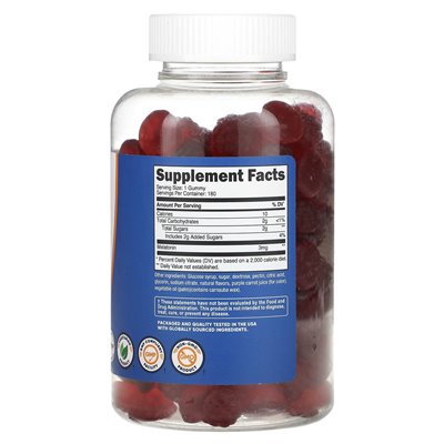 Nutricost, Melatonin Gummies, Strawberry, 3 mg, 180 gumzy