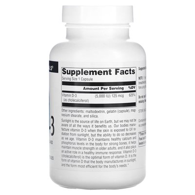 Źródło Naturals, witamina D-3, 5000 IU (125 mcg), 240 kapsułek