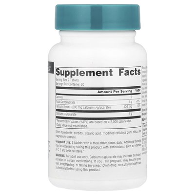 Źródło Naturals, D-glukaran wapnia, 1000 mg, 60 tabletek (500 mg na tablet)