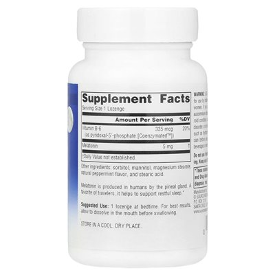 Źródło Naturals, Melatonin, Peppermint, 5 mg, 200 ssaków