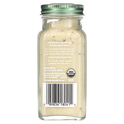 Simply Organic White Pepper, 2.86 oz (81 g)