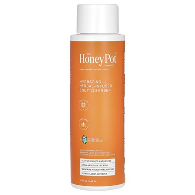 The Honey Pot Company, nawilżający zioła do czyszczenia ciała, grejpfrut i ylang ylang, 15 fl oz (443 ml)