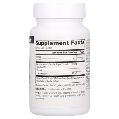 Źródło Naturals, Astaksanthin, 12 mg, 60 miękkich Źródło Naturals, Astaksanthin, 12 mg, 60 miękkich