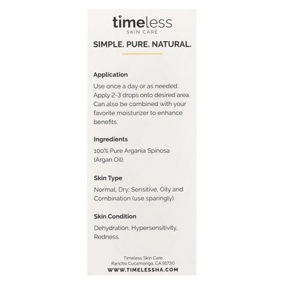 Timeless Skin Care, 100% Pure Argan Oil, 1 fl oz (30 ml)