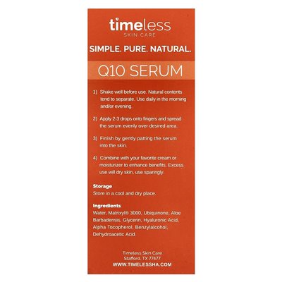 Timeless Skin Care, Coenzyme Q10 Serum, 1 Fl Oz (30 ml)