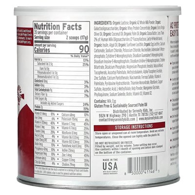 Serenity Kids, A2 Grass Fed Forge Milk Milk Formuła, dla Tots 12-36 miesięcy, 21 uncji (595 g)