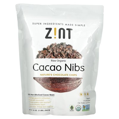 Zint, Surowe Organiczne Nibsy Czekoladowe, 32 uncji (907 g) Zint, Surowe Organiczne Nibsy Czekoladowe, 32 uncji (907 g)