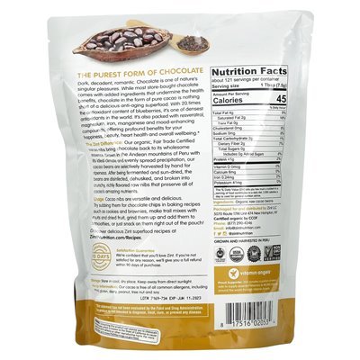Zint, Surowe Organiczne Nibsy Czekoladowe, 32 uncji (907 g) Zint, Surowe Organiczne Nibsy Czekoladowe, 32 uncji (907 g)