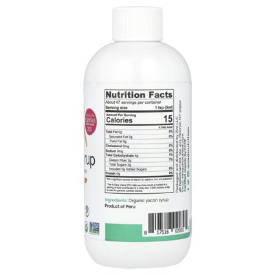 Zint, Organics, Yacon-Sirup, präbiotischer Süßstoff, 8 Fl Oz (236 ml)