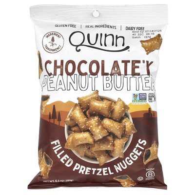 Quinn Snacks, Filled Pretzel Nuggets, Chocolate Peanut Butter, 6.5 oz (184 g)