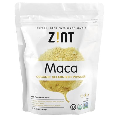 Zint, Maca, organiczny żelatynizowany proszek, 16 uncji (454 g) Zint, Maca, organiczny żelatynizowany proszek, 16 uncji (454 g)