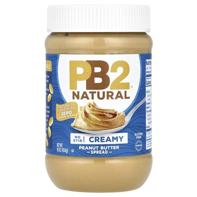 PB2 Foods, Natürliches rotes Erdnussbutter, cremig, 16 Unzen (454 g)