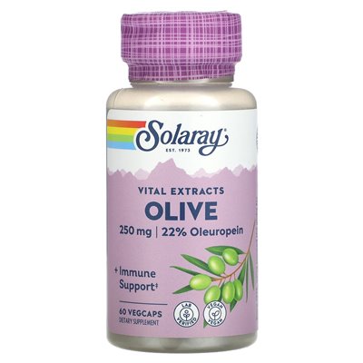 Solaray, istotne ekstrakty, oliwki, 250 mg, 60 Vegcaps Solaray, istotne ekstrakty, oliwki, 250 mg, 60 Vegcaps