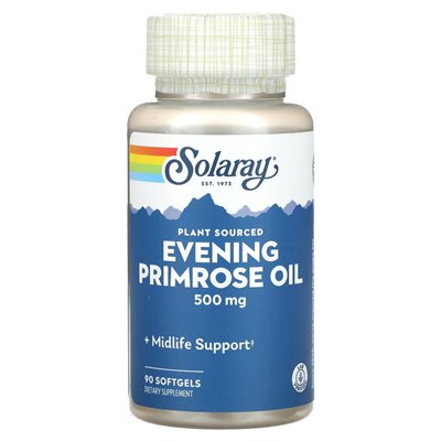 Solaray, roślina wieczorna olej primrose, 500 mg, 90 miękkich