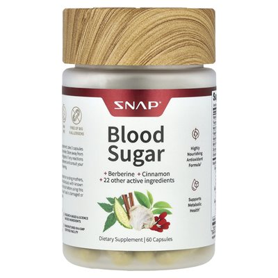 Suplementy snap, poziom cukru we krwi, 60 kapsułek