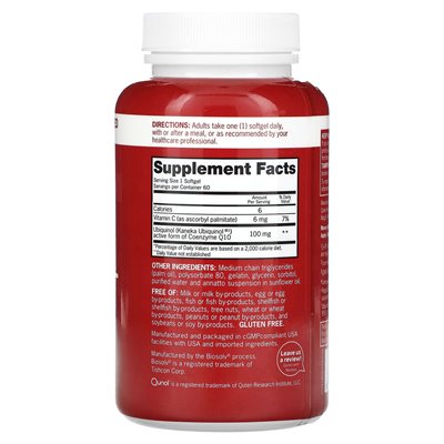 Qunol, Mega COQ10 Ubiquinol, 100mg, 60 soft