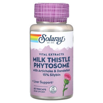 Solaray, istotne ekstrakty, fitosom wet mlecznego, 60 Vegcaps
