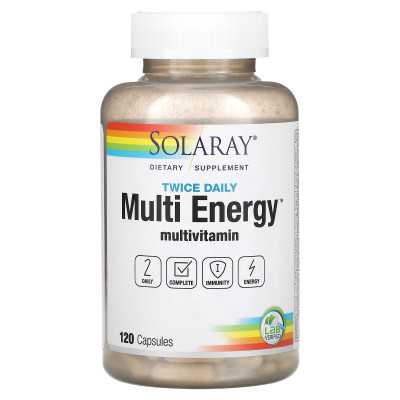 Solaray, Zweimal täglich, Multi-Energie-Multivitamin, 120 Kapseln