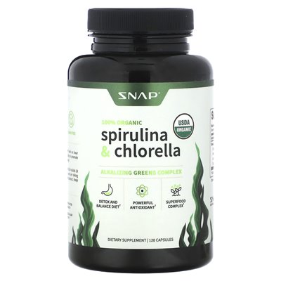 Snap Supplements, Bio-Spirulina und Chlorella, 120 Kapseln