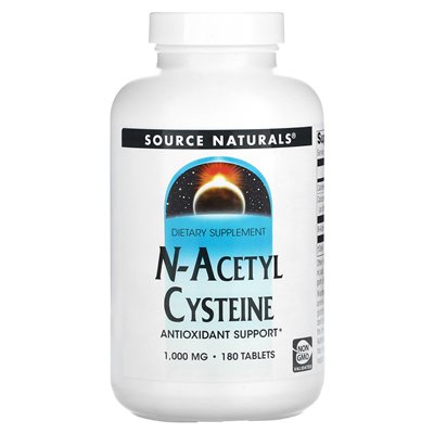 Źródło Naturals, N-acetylu cysteina, 1000 mg, 180 tabletek
