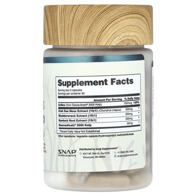 Snap Supplements, Irischer Moos, 60 Kapseln